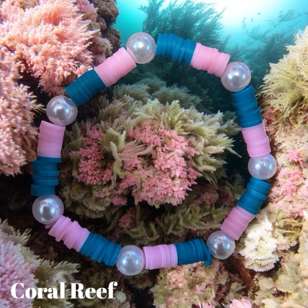 Coral Reef Clay Bead Bracelet